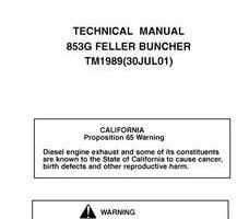 Timberjack G Series model 853g Tracked Feller Bunchers Service Repair Technical Manual