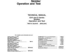 Timberjack D Series model 460d Skidders Test Technical Manual
