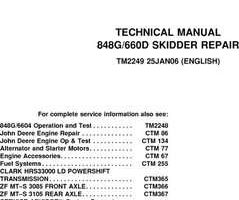 Timberjack G Series model 848g Skidders Service Repair Technical Manual