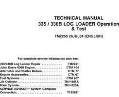 Timberjack B Series model 330b Knuckleboom Loader Service Repair Technical Manual