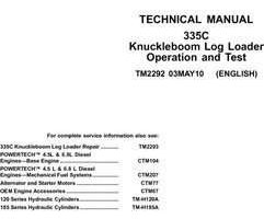 Timberjack C Series model 335c Knuckleboom Loader Test Technical Manual