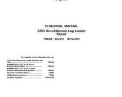 Timberjack C Series model 335c Knuckleboom Loader Service Repair Technical Manual