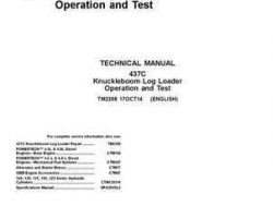 Timberjack C Series model 437c Knuckleboom Loader Test Technical Manual