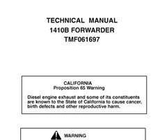Timberjack B Series model 1410b Forwarders Service Repair Technical Manual