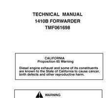 Timberjack B Series model 1710b Forwarders Service Repair Technical Manual