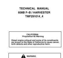Timberjack B Series model 608b Tracked Feller Bunchers Service Repair Technical Manual