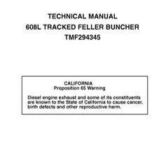 Timberjack 608 Series model 608l Tracked Feller Bunchers Service Repair Technical Manual
