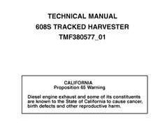Timberjack 608 Series model 608s Tracked Harvesters Service Repair Technical Manual