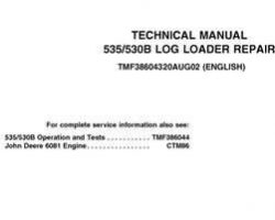 Timberjack B Series model 530b Knuckleboom Loader Service Repair Technical Manual