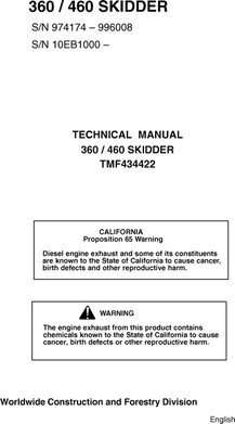 Timberjack 60 Series model 460 Skidders Service Repair Technical Manual