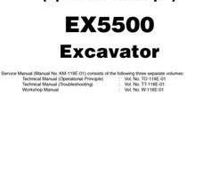 Hitachi Ex-series model Ex5500 Excavators Operational Principle Owner Operator Manual