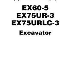 Hitachi Ex-3 Series model Ex75urlc-3 Excavators Operational Principle Owner Operator Manual