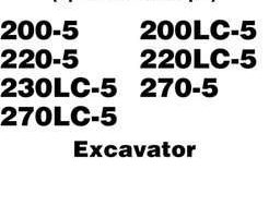 Hitachi Ex-5 Series model Ex270-5 Excavators Operational Principle Owner Operator Manual