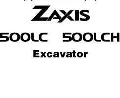 Hitachi Zaxis Series model Zaxis500lc Excavators Operational Principle Owner Operator Manual