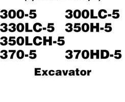 Hitachi Ex-5 Series model Ex300lc-5 Excavators Operational Principle Owner Operator Manual