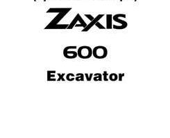 Hitachi Zaxis Series model Zaxis600 Excavators Operational Principle Owner Operator Manual