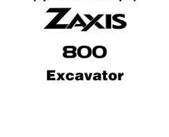 Hitachi Zaxis Series model Zaxis850h Excavators Operational Principle Owner Operator Manual
