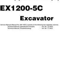 Hitachi Ex-5 Series model Ex1200-5c Excavators Operational Principle Owner Operator Manual