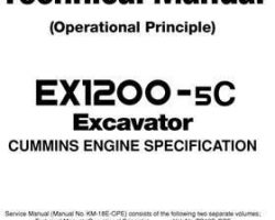 Hitachi Ex-5 Series model Ex1200-5c Excavators Operational Principle Owner Operator Manual