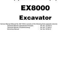 Hitachi Ex-series model Ex8000 Excavators Operational Principle Owner Operator Manual