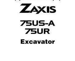 Hitachi Zaxis Series model Zaxis75ur Excavators Operational Principle Owner Operator Manual
