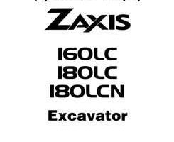 Hitachi Zaxis Series model Zaxis180lc Excavators Operational Principle Owner Operator Manual