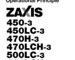 Hitachi Zaxis-3 Series model Zaxis450lc-3 Excavators Operational Principle Owner Operator Manual