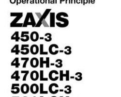 Hitachi Zaxis-3 Series model Zaxis450-3 Excavators Operational Principle Owner Operator Manual