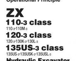 Hitachi Zaxis-3 Series model Zaxis120-3 Excavators Operational Principle Owner Operator Manual