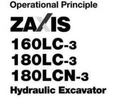 Hitachi Zaxis-3 Series model Zaxis180lc-3 Excavators Operational Principle Owner Operator Manual