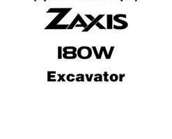Hitachi Zaxis Series model Zaxis180w Excavators Operational Principle Owner Operator Manual
