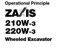 Hitachi Zaxis-3 Series model Zaxis220w-3 Excavators Operational Principle Owner Operator Manual