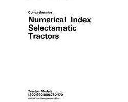 Parts Catalog for Case IH Tractors model 880