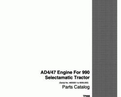 Parts Catalog for Case IH Tractors model 990A