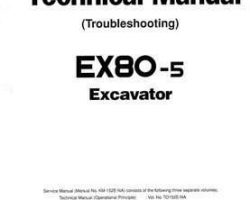 Troubleshooting Service Repair Manuals for Hitachi Ex-5 Series model Ex80-5 Excavators