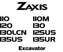 Troubleshooting Service Repair Manuals for Hitachi Zaxis Series model Zaxis110 Excavators
