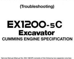 Troubleshooting Service Repair Manuals for Hitachi Ex-5 Series model Ex1200-5c Excavators