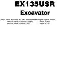 Troubleshooting Service Repair Manuals for Hitachi Ex-series model Ex135usr Excavators