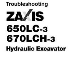 Troubleshooting Service Repair Manuals for Hitachi Zaxis-3 Series model Zaxis650lc-3 Excavators