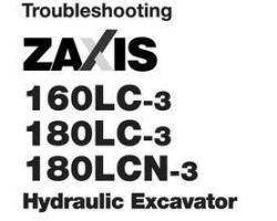 Troubleshooting Service Repair Manuals for Hitachi Zaxis-3 Series model Zaxis180lc-3 Excavators