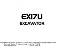 Troubleshooting Service Repair Manuals for Hitachi Ex Series model Ex17u Excavators