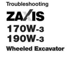Troubleshooting Service Repair Manuals for Hitachi Zaxis-3 Series model Zaxis170w-3 Excavators