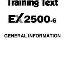 Technical Training for Hitachi Ex-6 Series model Ex2500-6 Excavators