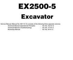 Hitachi Ex-5 Series model Ex2500-5 Excavators Workshop Service Repair Manual