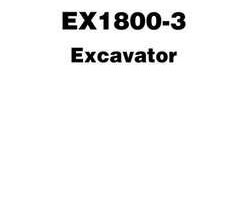 Hitachi Ex-3 Series model Ex1800-3 Excavators Workshop Service Repair Manual