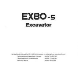 Hitachi Ex-5 Series model Ex80-5 Excavators Workshop Service Repair Manual