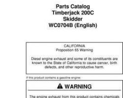 Parts Catalogs for Timberjack C Series model 201 Skidders