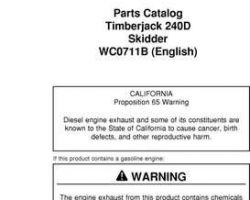 Parts Catalogs for Timberjack D Series model 240d Skidders