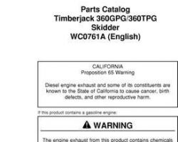 Parts Catalogs for Timberjack model 360 Skidders