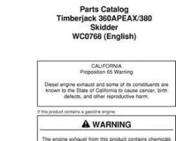 Parts Catalogs for Timberjack model 380 Skidders